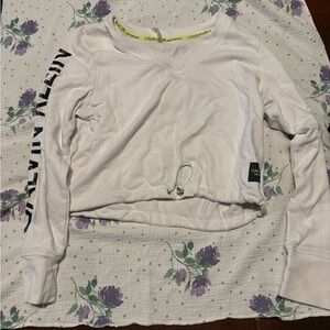 Calvin Klein Gray Long Sleeve Cropped Hoodie